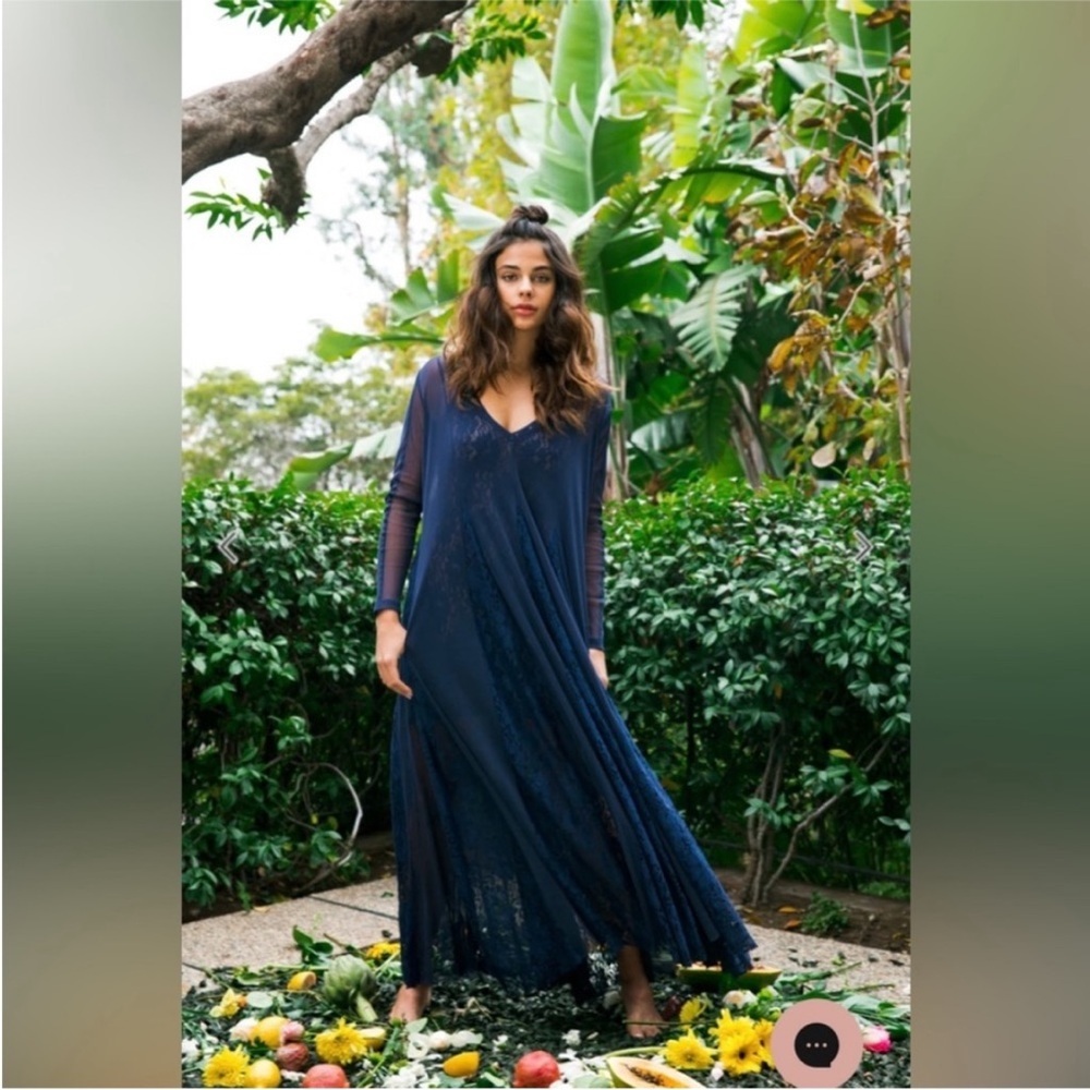 We‎ are HAH Mama C Navy Lace Panel Dress